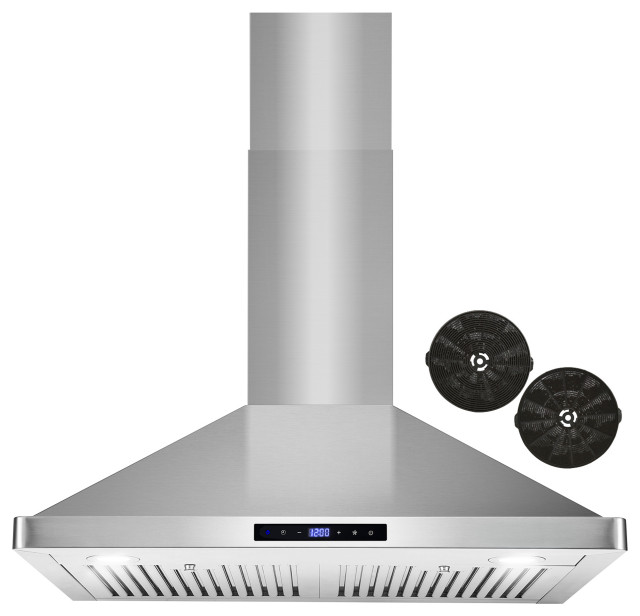 Cosmo Ductless Wall Mount Range Hood, Stainless Steel, Permanent Filter