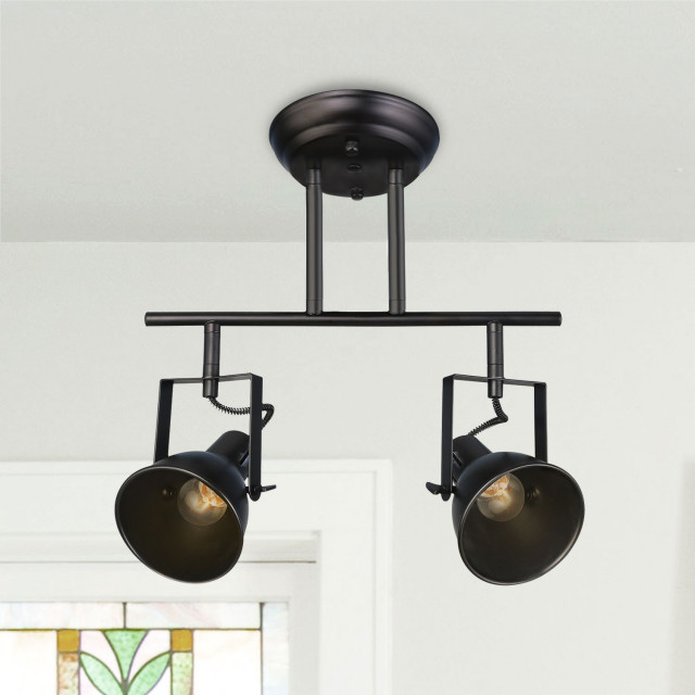 Lamps Lighting Ceiling Fans Industrial Adjustable Spotlight Brass Semi Flush Mount Light Fixture Lamp Lamps Lighting Ceiling Fans, Ceiling Fan With Adjustable Spotlights