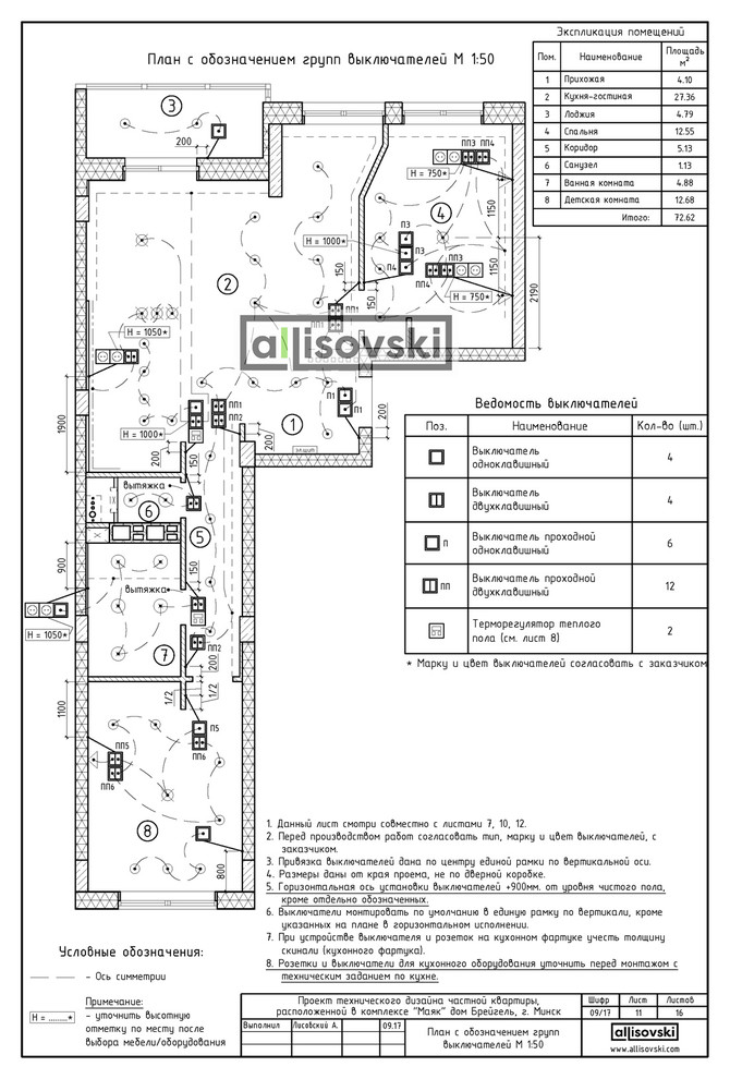 Проект технического дизайна для квартиры в Минске