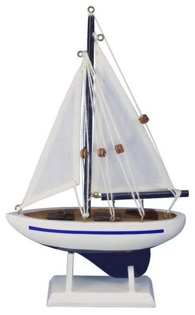 Wooden By The Sea Model Sailboat 9" Sailboat Decoration Model Sailing Ship 