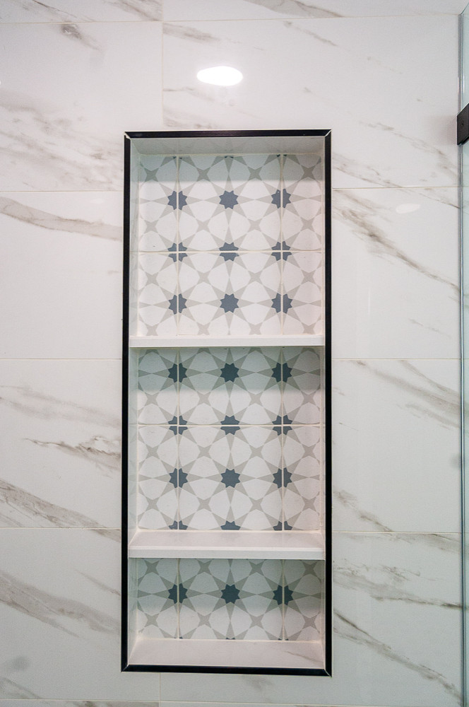 Shower Niche Closeup of Tile Installation