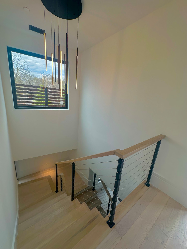 Modern Cable railings - Wood finish