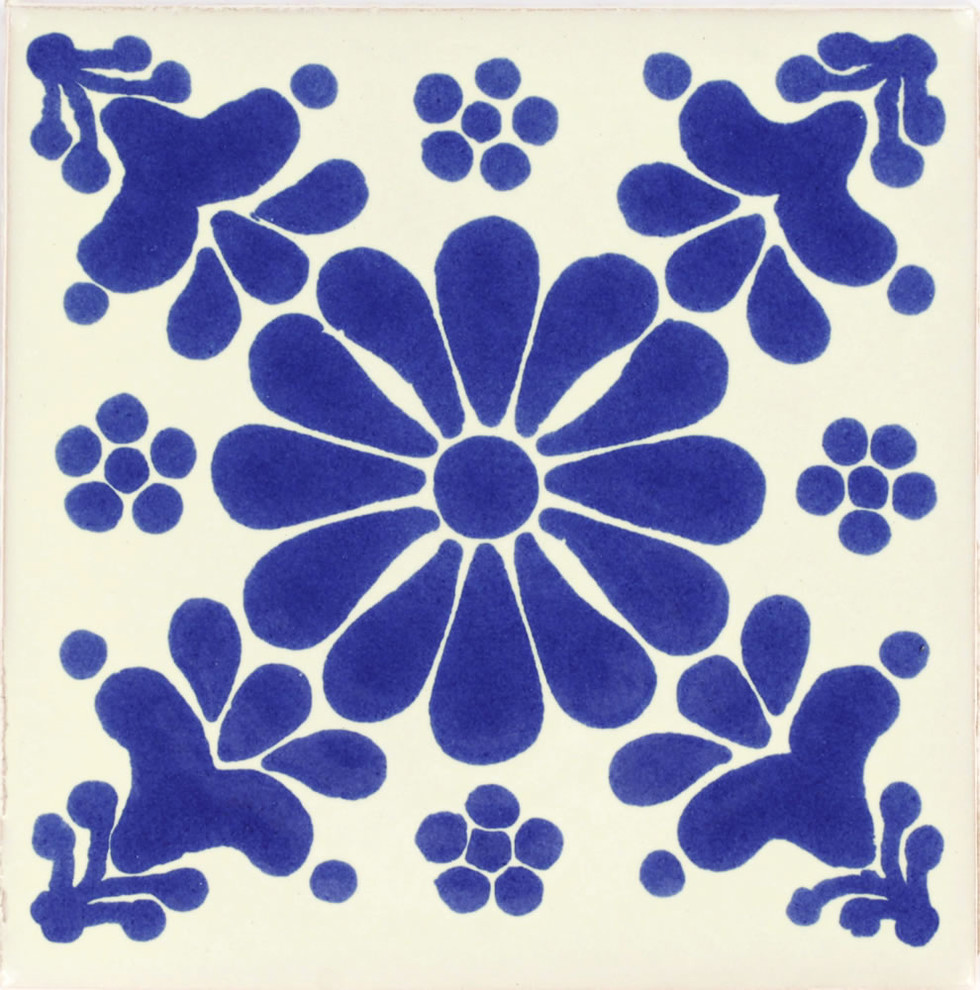 Tierra y Fuego Handmade Ceramic Tile, 4.25x4.25