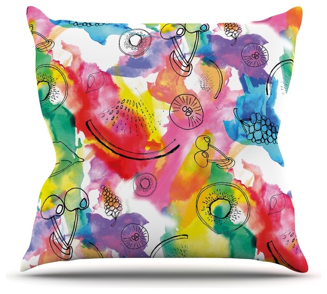 Danii Pollehn "Fruits" Rainbow Throw Pillow