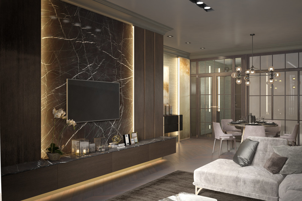 Современная квартира в темных тонах
