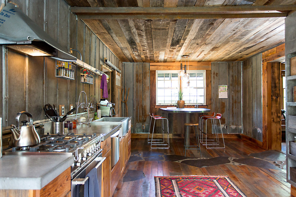 Inspiration for a rustic kitchen remodel in Denver