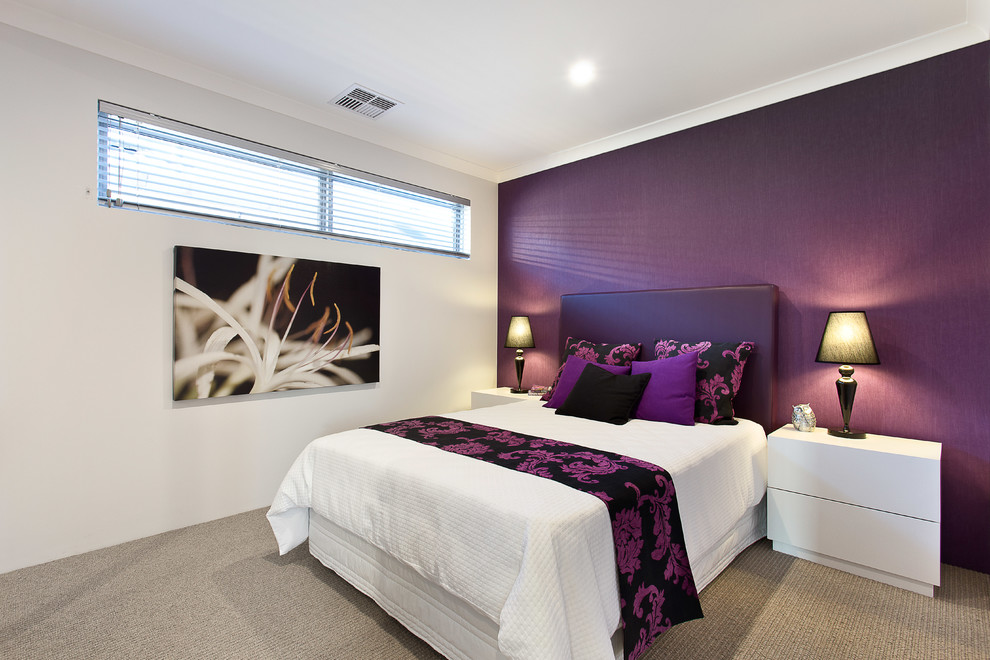 Inspiration for a modern bedroom in Perth.