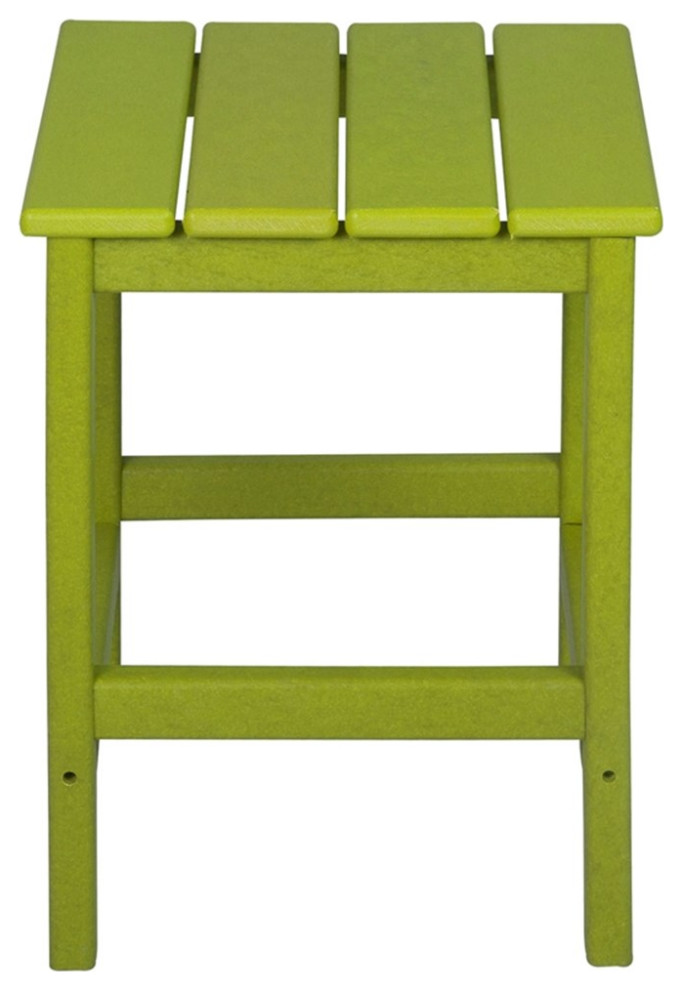 Afuera Living Portside Outdoor Poly Plastic Adirondack Side Table in Green Contemporary