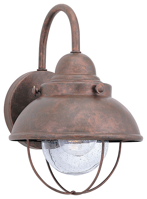 Sea Gull Lighting 1-Light Outdoor Lantern, Weathered Copper