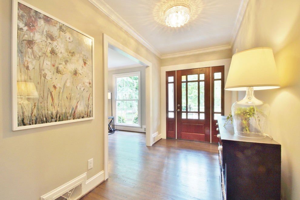 Design ideas for a transitional entryway in Charlotte.