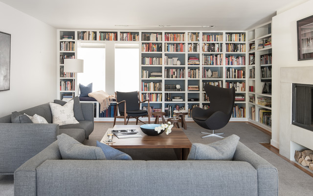 Forest Hills contemporary-vardagsrum