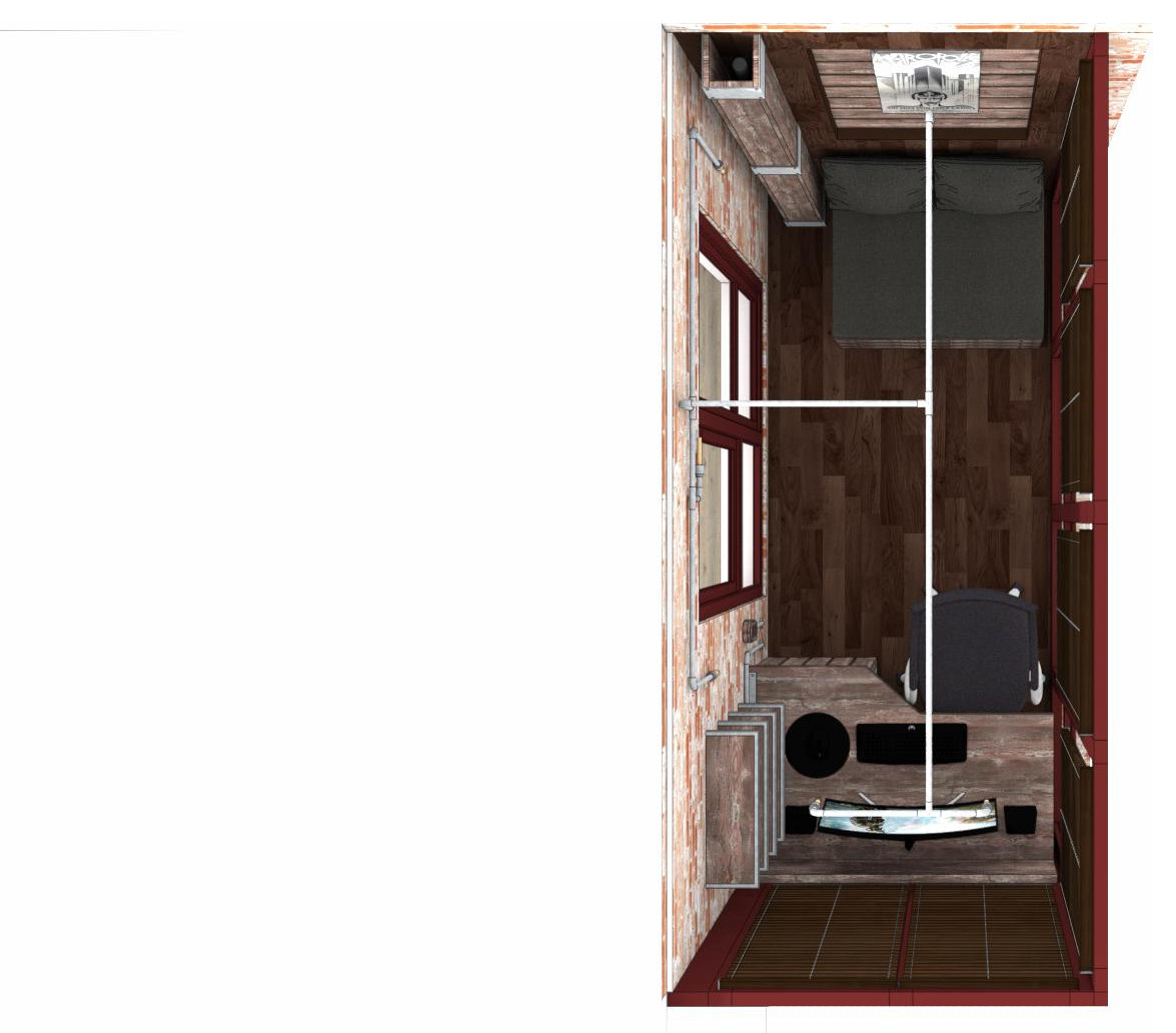 Балкон-кабинет в стиле лофт, Электросталь