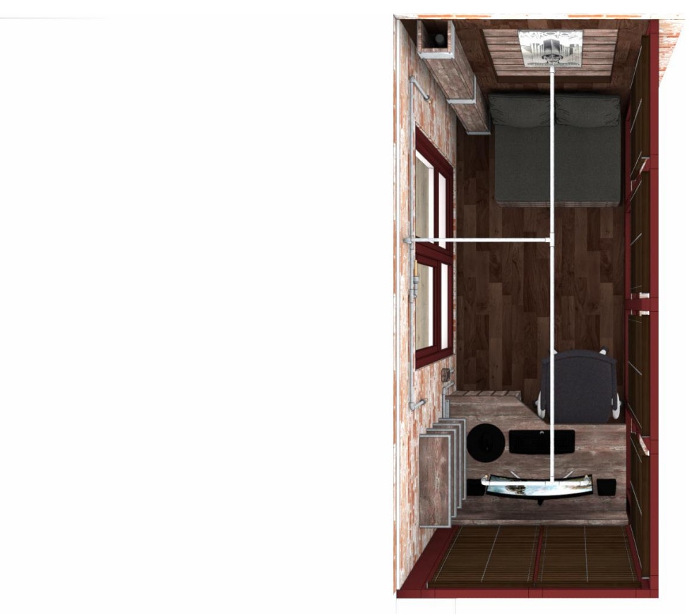 Балкон-кабинет в стиле лофт, Электросталь