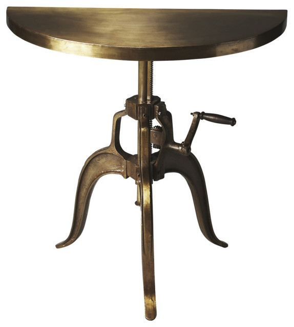 Garrison Industrial Chic Demilune Console Table, Metalworks ...