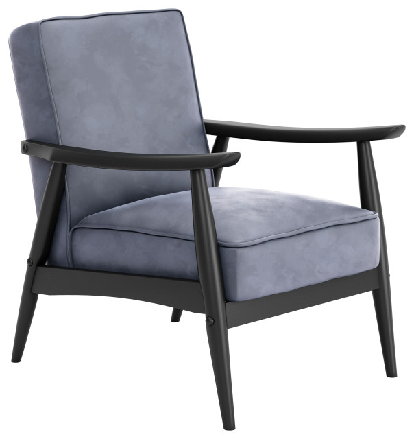 Rocky Velvet Arm Chair Gray Midcentury Armchairs And Accent Chairs