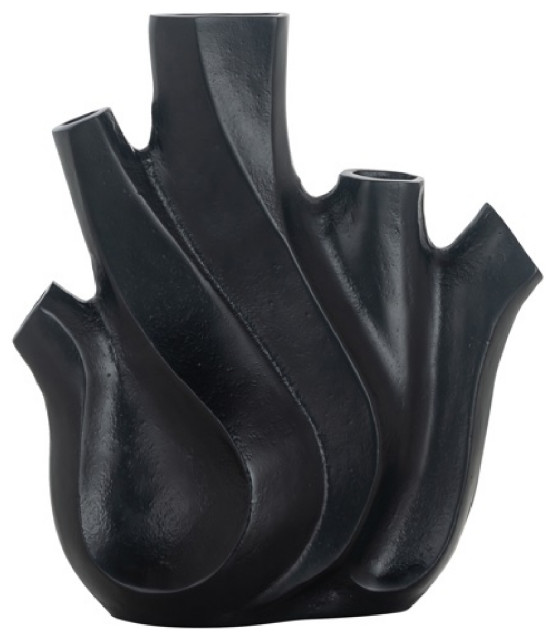 Black Aluminum Organic Vase OROA Jaxson Contemporary Vases by OROA Distinctive