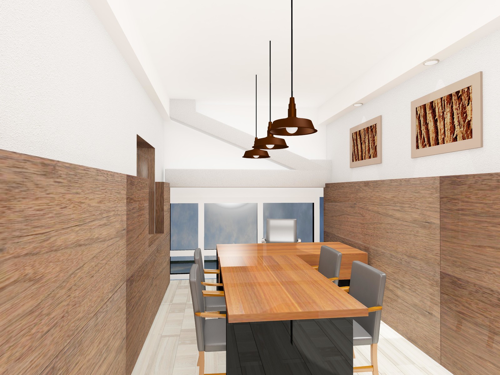 Кабинет переговорная в стиле лофт