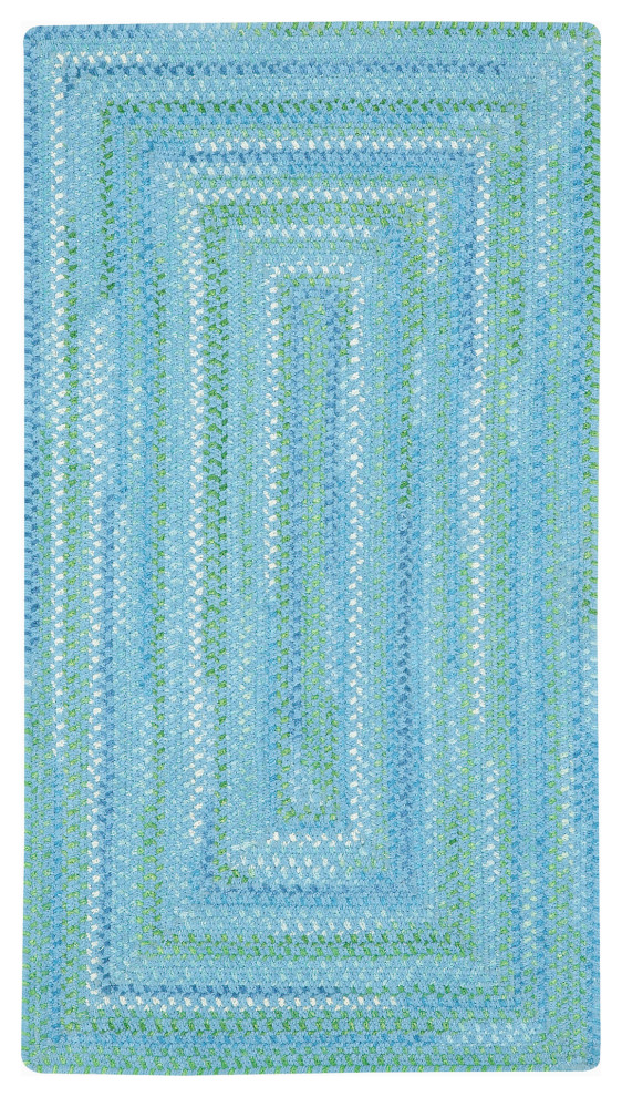 Capel Waterway Blue 0470_400 Braided Rugs - 7' X 9' Concentric Rectangle