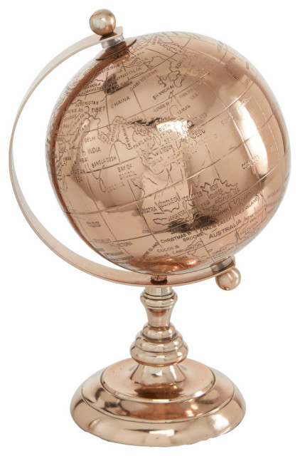Traditional Rose Gold Aluminum Metal Globe 67799