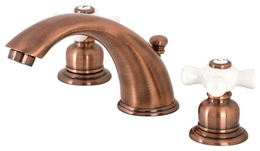 Classic Widespread Bathroom Faucet, Dual Crossed Handles, Antique ...