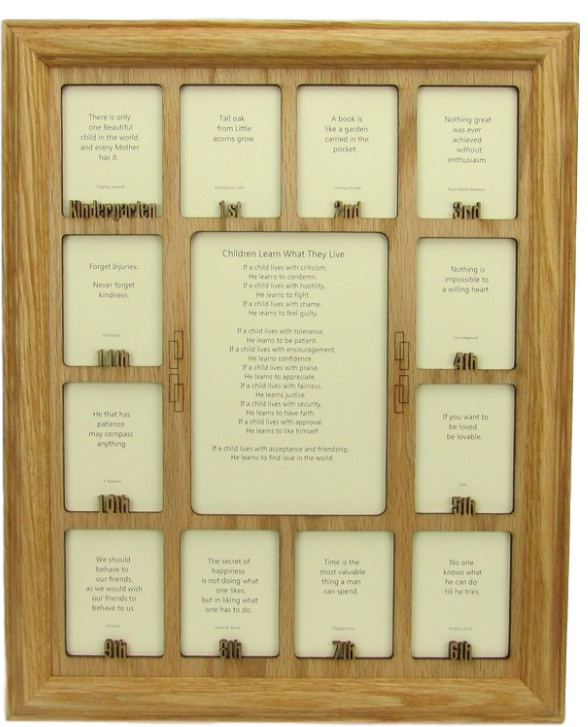 School Years Picture Frame Oak Frame and Oak Insert Transitional