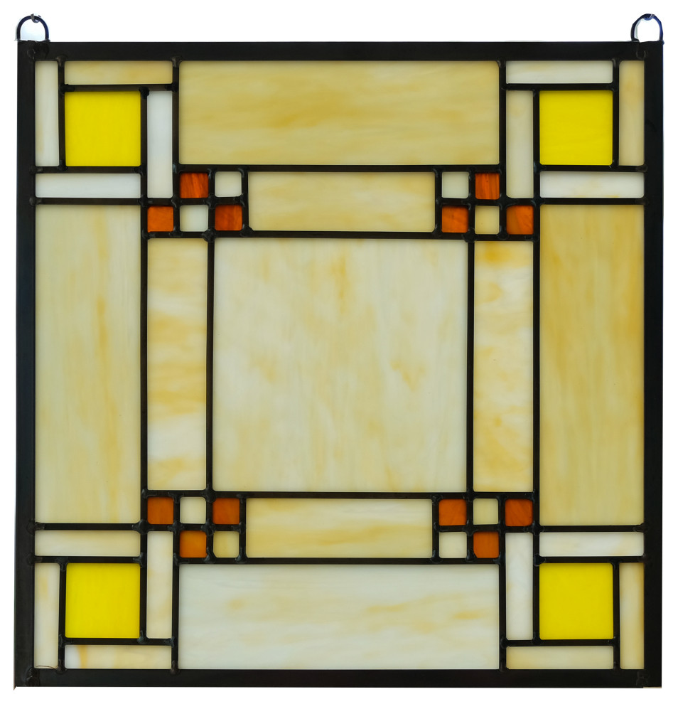 Stained Glass Window Frank Lloyd Wright Panel Prairie Style 16 X 16   Home Design 