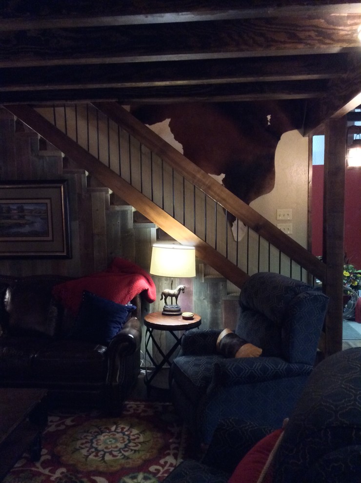 Mountain style staircase photo in Austin