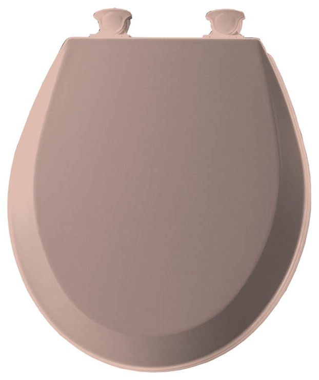 Round Molded Wood Toilet Seat With Easy Clean and Change Hinge