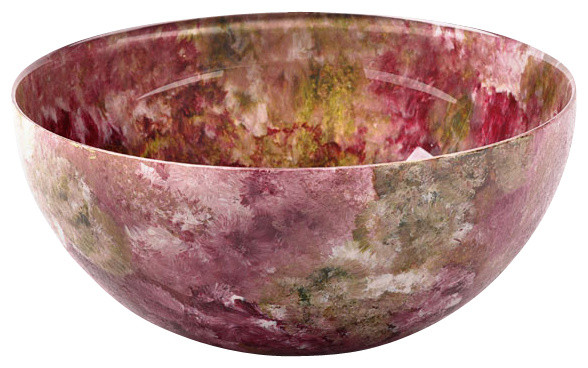 Hand-Crafted Glass Bowl, Xlarge, Secret Garden