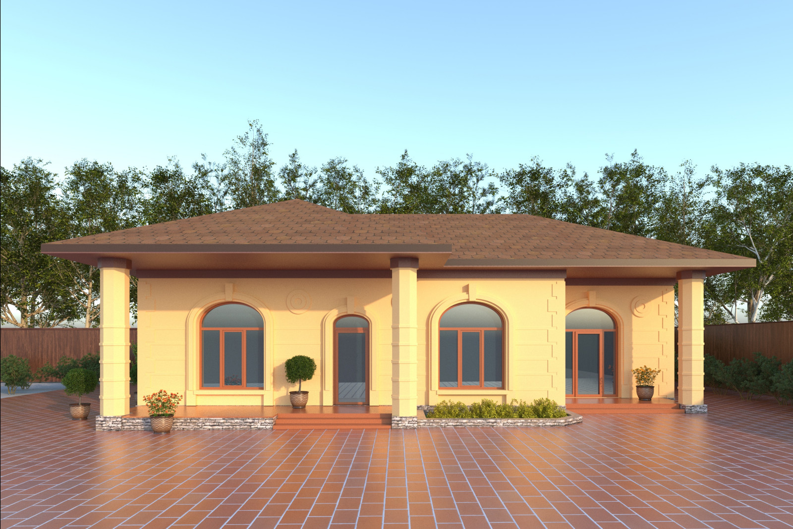 Архитектурная концепция загородного дома 100 м2 в пригороде г.Артема