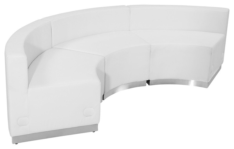 Hercules Alon Series White Leather Reception Configuration, 3 Pieces