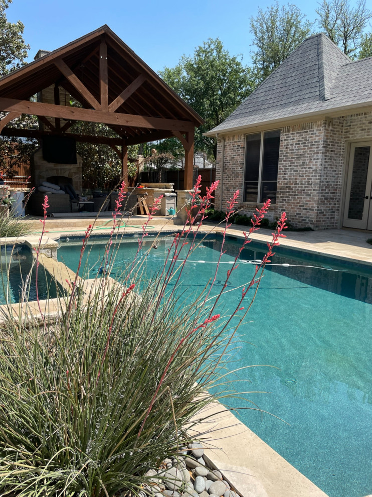 Back yard and pool landscape