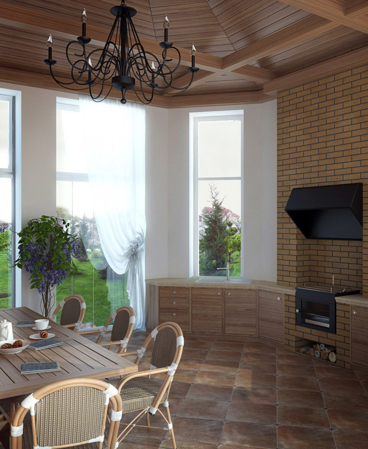 Загородный дом, с бассейном.