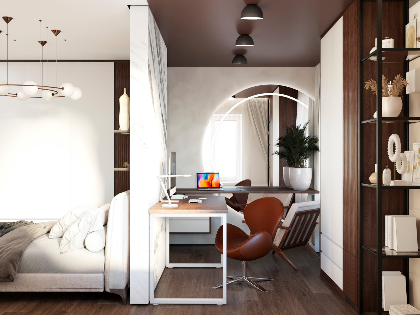 Спальня с зоной кабинета
