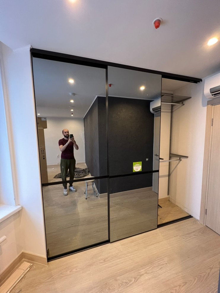 ШКАФ-КУПЕ "НОВО" с ГРАФИТОВЫМ ЗЕРКАЛОМ