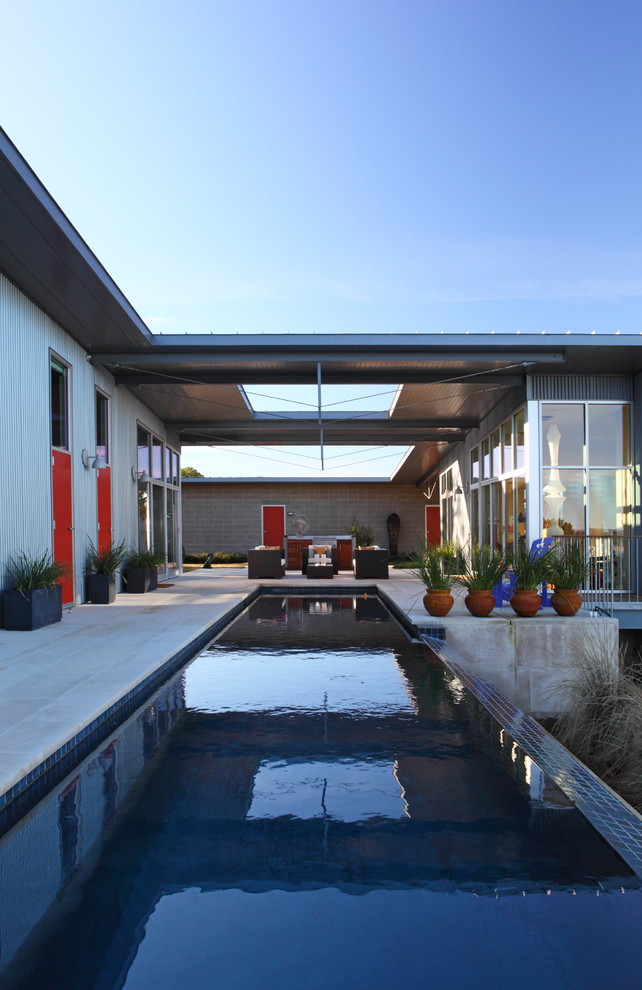 Design ideas for a contemporary lap pool in Austin.