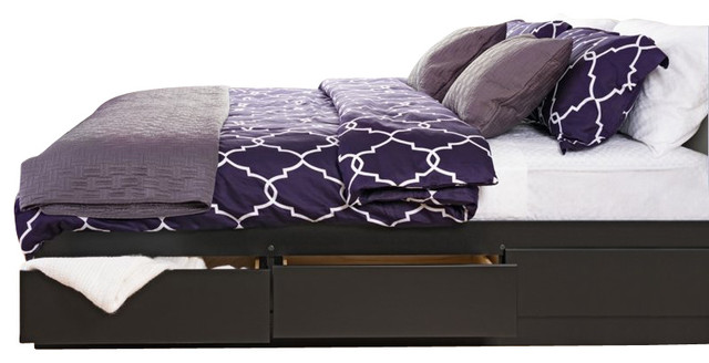 Prepac Sonoma Black King Platform Storage Bed With 6 Drawers
