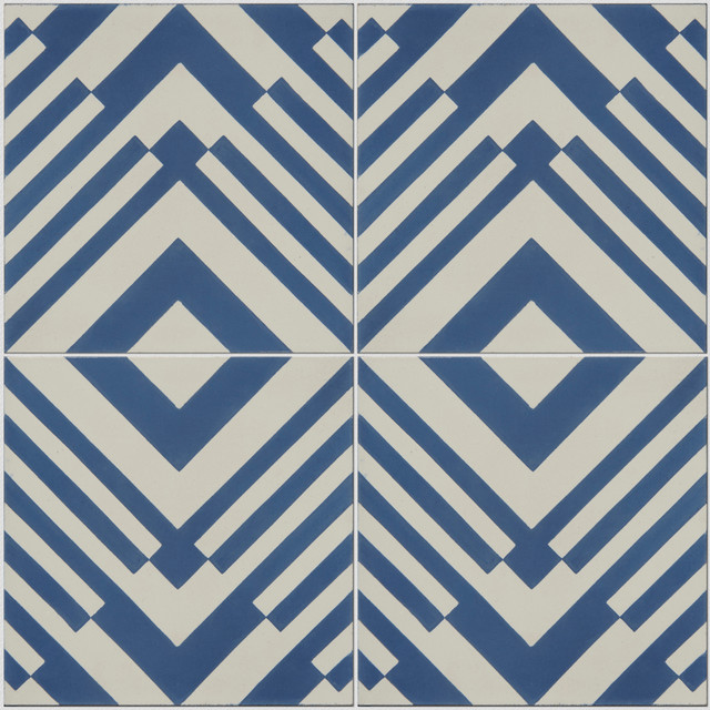 Origami Pattern Tiles, French Blue, Set of 12