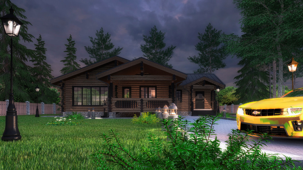 дом одноэтажный из бревна