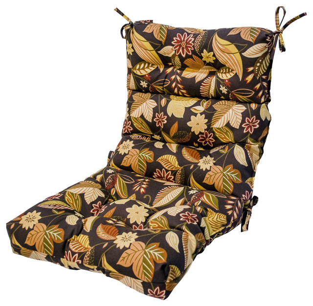 44x22-inch 3-section Outdoor Timberland Floral High Back Chair Cushion