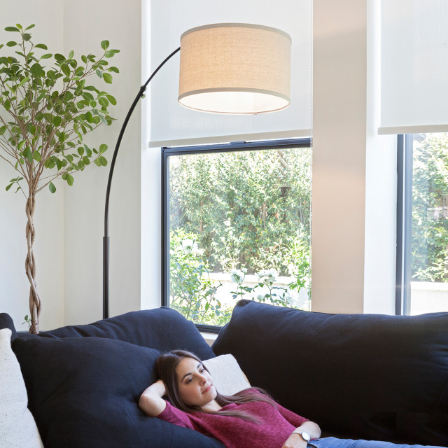 Brightech Logan - Contemporary Arc Floor Lamp w. Marble Base ...
