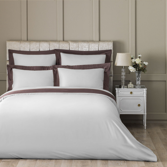 Eden Gray With Brown Duvet Cover Queen Transitional Duvet Covers And Duvet Sets By Togas 