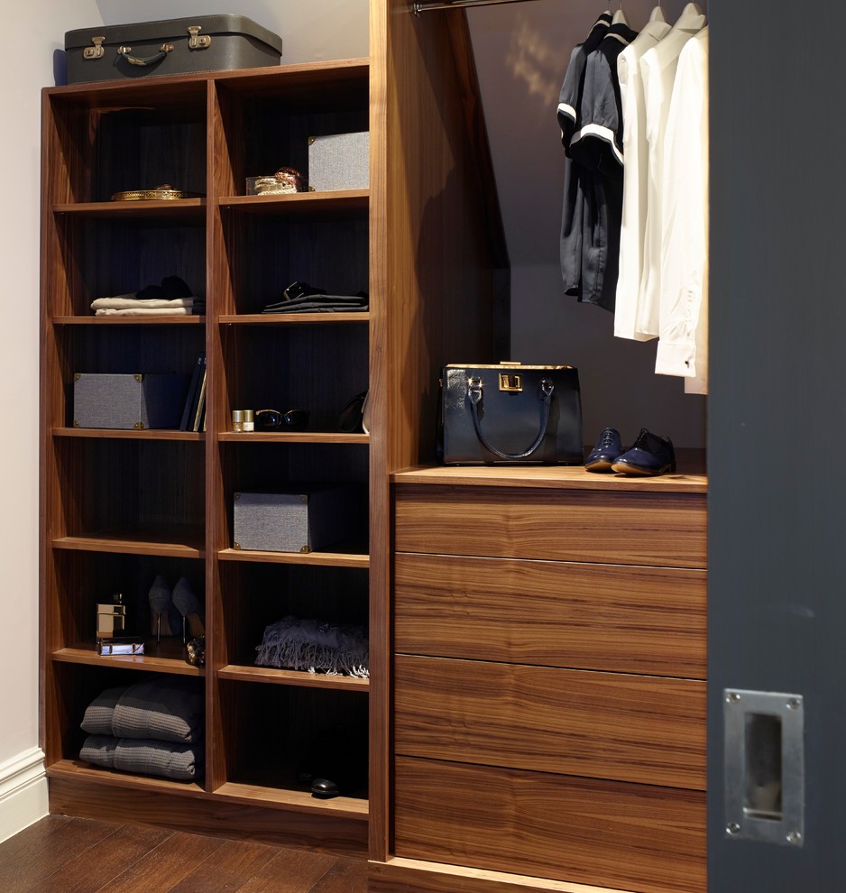 Photo of a contemporary storage and wardrobe in Surrey.