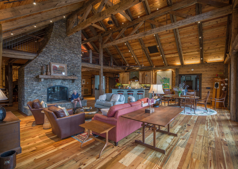 A Home Built Almost Entirely from Reclaimed Wood - Rustic - Living Room ...