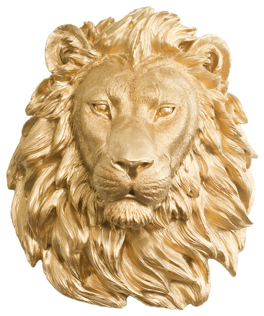 Wall Charmers Mounted Resin Lion Head Contemporary Wall Sculptures