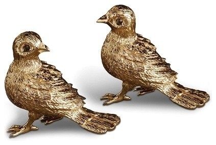 L'Objet Spice Jewels Bird, Gold, Set of 2