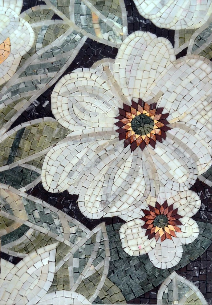 Mosaic Wall Art - Lys Flower - Contemporary - Tile Murals - by MozaicoArt