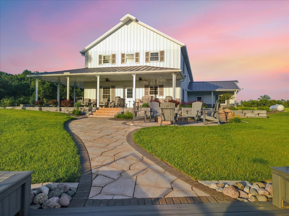 Barndominium Rustic Landscape Chicago by Bellas Landscaping Houzz