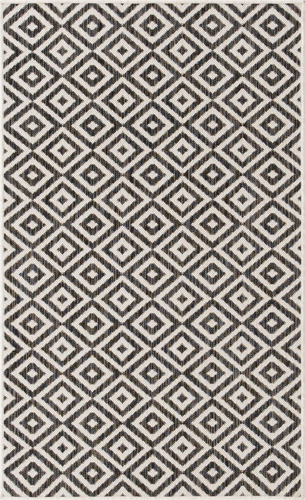 Rug Jill Zarin Jill Zarin Outdoor Charcoal Rectangular 3'x5 ...