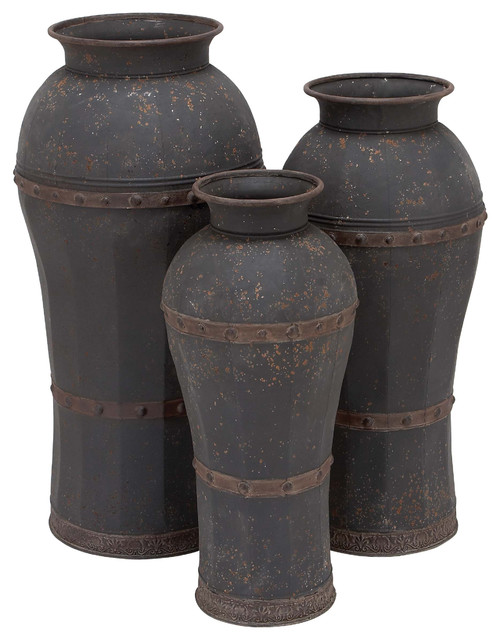 Metal Vase, Set of 3 Contemporary Vases by Brimfield & May